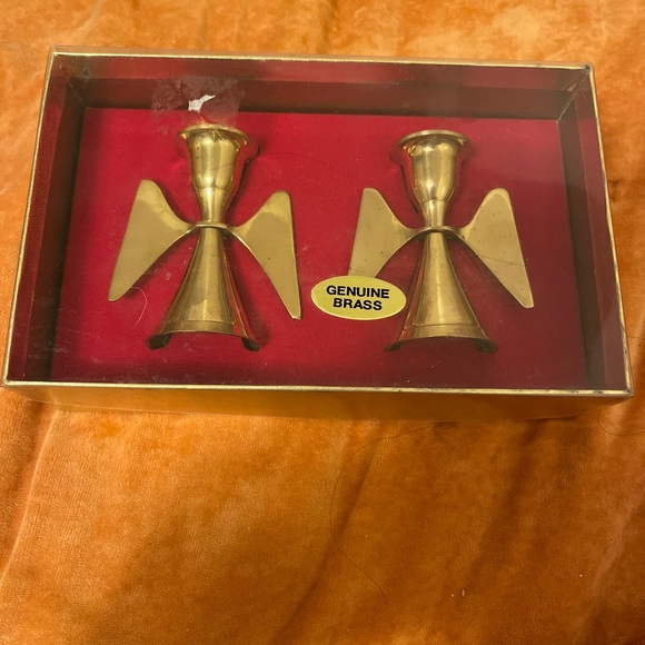 Other - Brass angel candle stick holders set of 2 brand new in box